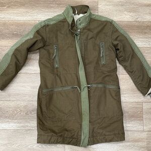 Free People - Tallis Parka Military Faux Sherpa Long Coat
